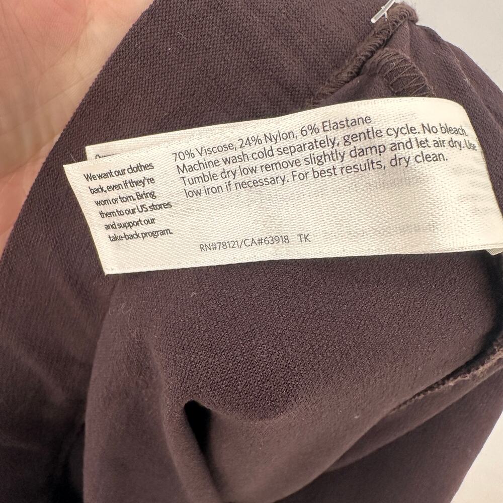 EILEEN FISHER Brown Straight Leg Elastic Waist Pant // L - Picture 7 of 7